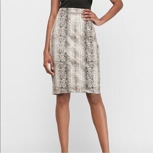Express New Snakeskin Print Leather Pencil Skirt Size Medium